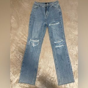 Missyempire Sz 8 slightly worn light jean denim